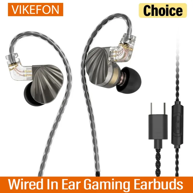 Deep Subwoofer Bass In Ear Earphone 6 Dynamic Driver Unit Monitor Earbuds Noise Isolation Headset With Mic For Music Gaming