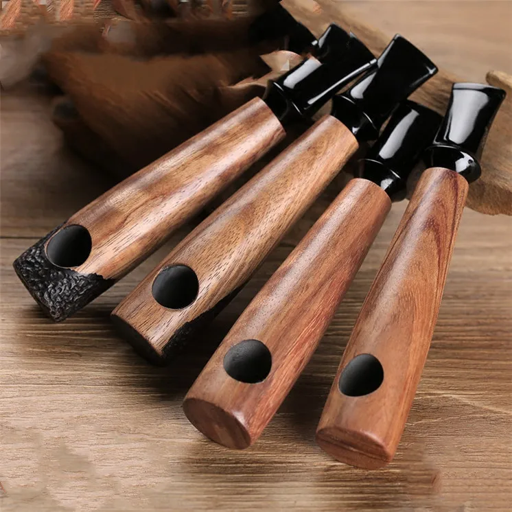 New Cigar Style Smoking Pipe 9mm Filter Rose Wood Tobacco Pipe Men Handmade Straight Smoking Pipe With Tools Daddy\'s Gift