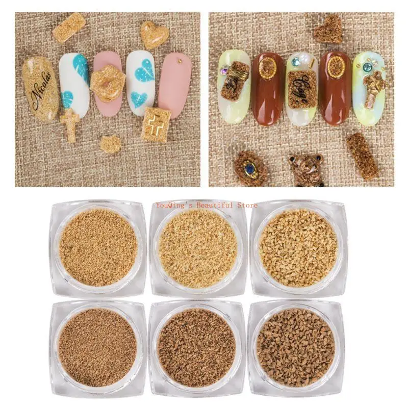 

N0HE 6 Bottles Natural Fillings Sand UV Resin Material for DIY Jewelry