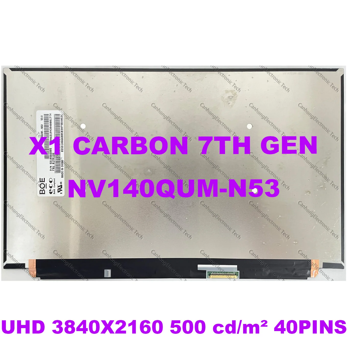 

14 Inch IPS Laptop LCD Screen For Lenovo X1 Carbon 7th 8th gen NV140FHM-N61 B140QAN02.2 B140HAK02.3 LP140QH2 SP D1 NV140QUM-N53