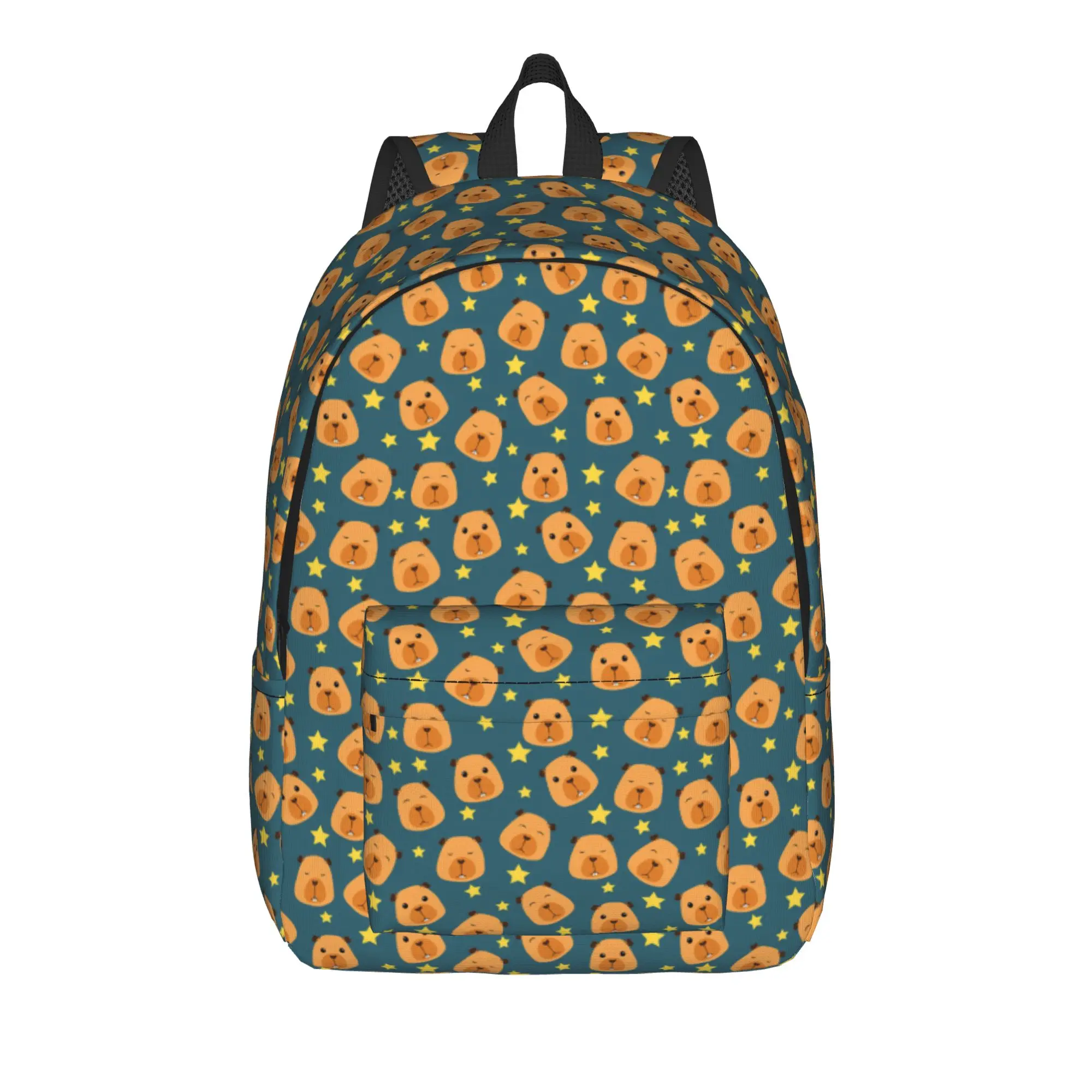 Cute baby capybara muzzle Backpack  Men Polyester Cycling Backpacks Pattern Elegant School Bags Rucksack