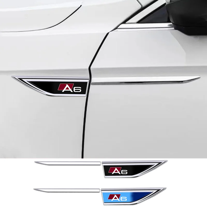 

25X3CM Auto Door Fender Side Blade Badge Car Body Sticker For Audi A6 S6 1998 1999 2011 2012 2013 2014 2019 2020-2023