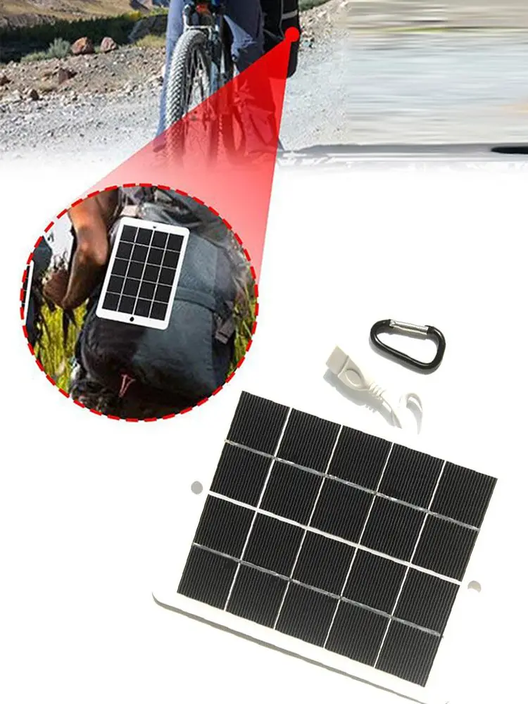 Mobile Power Bank Hiking Camping Outdoors Accessories Outdoor 3W 5V Polysilicon Travel DIY Solar Charger Generator Power Part