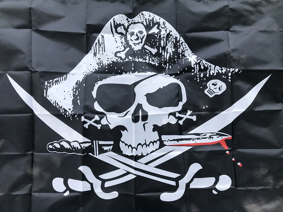 SKY FLAG 90X150cm Jolly Roger Skull Cross Bones Pirate Dead Mans Chest Flag hanging polyester banner For Decoration