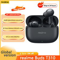 Global Version realme Buds T310 Bluetooth 5.4 Wireless TWS Earphone 40H Battery Life Headphone 46dB Active Noise Cancelling