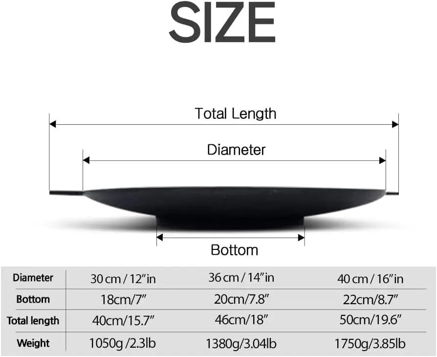 16 Inch Korean BBQ Grill Pan, 3 IH Griddle, Nonstick Coating, Includes Carry Bag, Gas Electric and Induction Stove Compatible, Indoor Outdoor