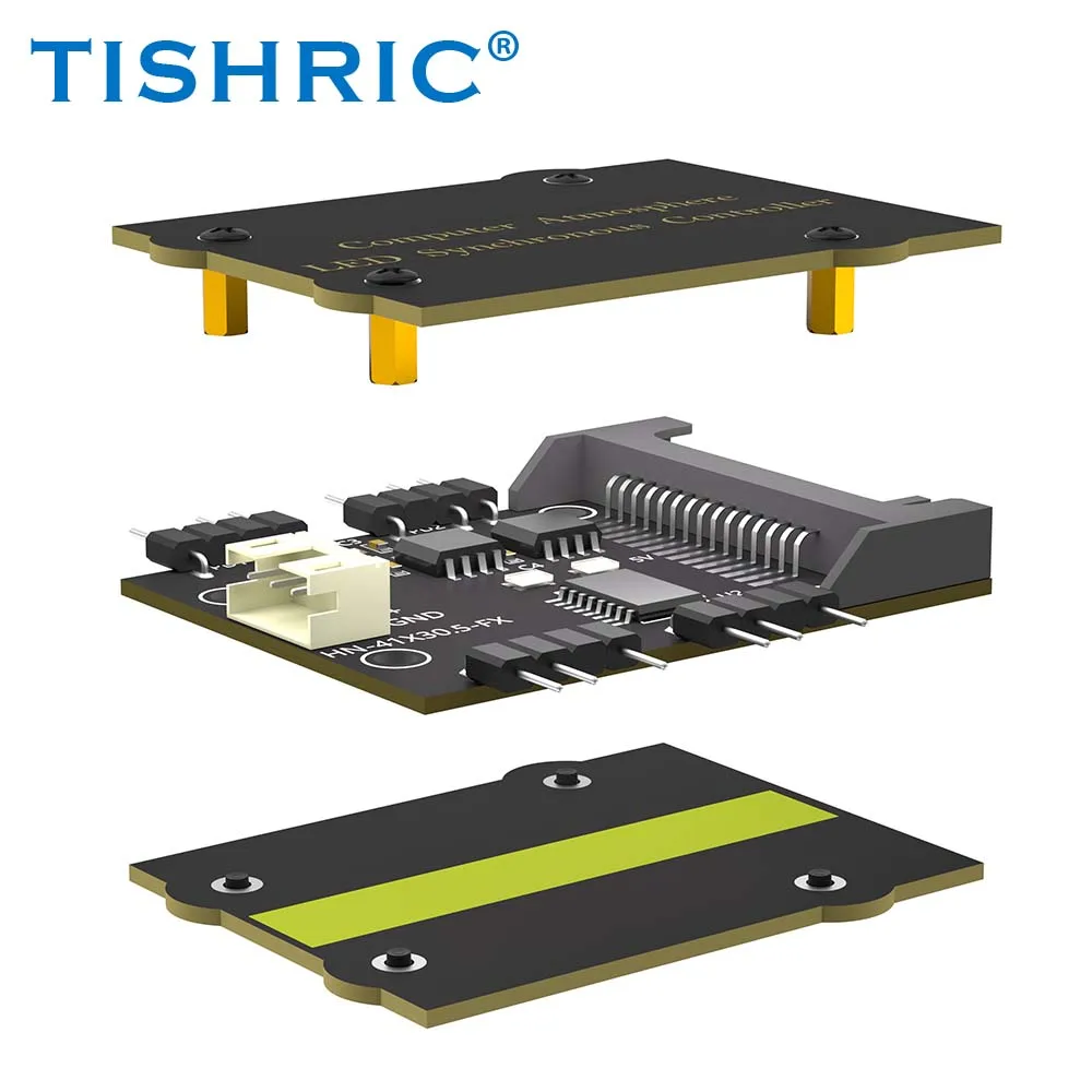 TISHRIC ARGB جهاز تحكم بالمروحة 5 فولت 3PIN محور مروحة التبريد الفاصل RGB LED وحدة تحكم المزامن للكمبيوتر حافظة الكمبيوتر المبرد