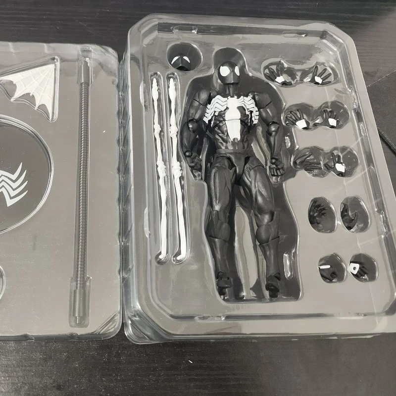 블랙 네이버 시비오시스 스파이더맨 애니메이션 피규어 블랙 베놈 배틀 의상 조인트 액티베이트 코 모델 데스크 장식 장난감 선물