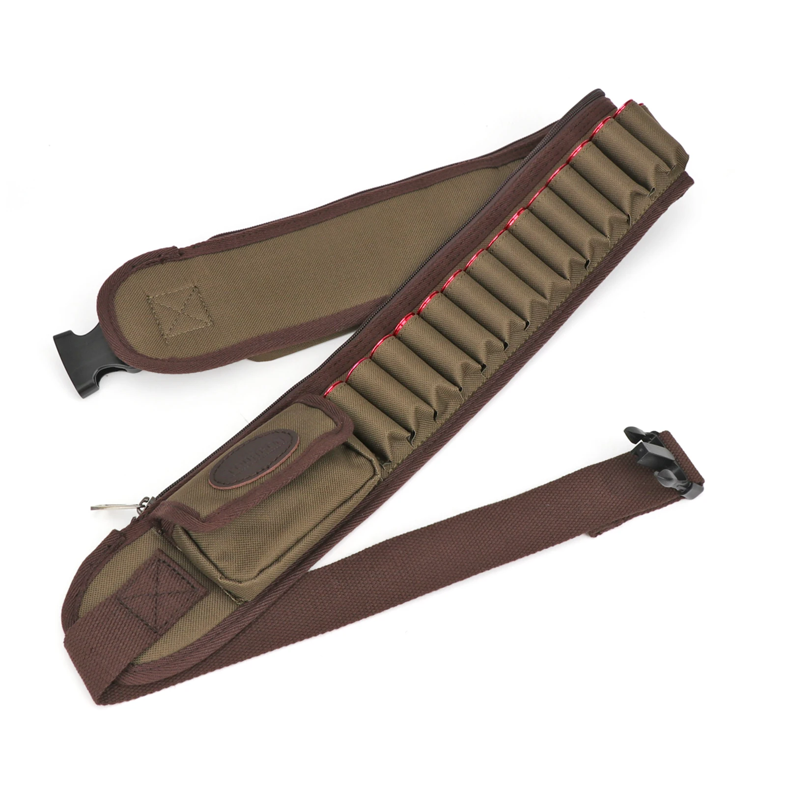 Accesorios de caza Tourbon, cartuchos de calibre 12, bandolera de munición, soporte de cinturón de nailon, 24 rondas, se adapta a la cintura, tiro de 35 ''-51''