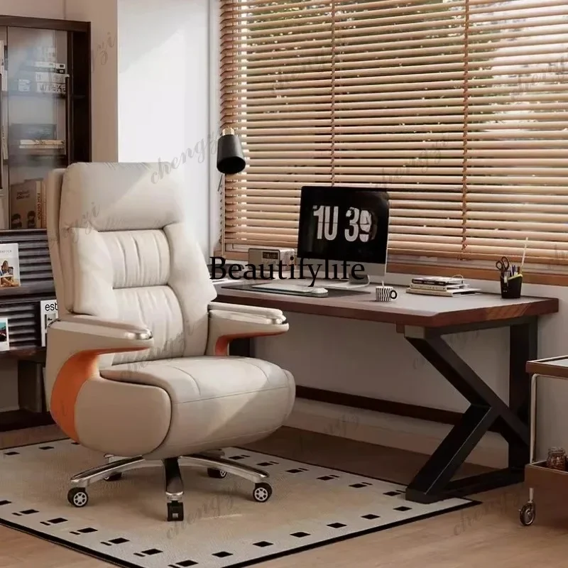 M178  Smart Electric Genuine Leather Office Chair - Reclining Massage Executive Desk Chair for Home and Business Use Furniture