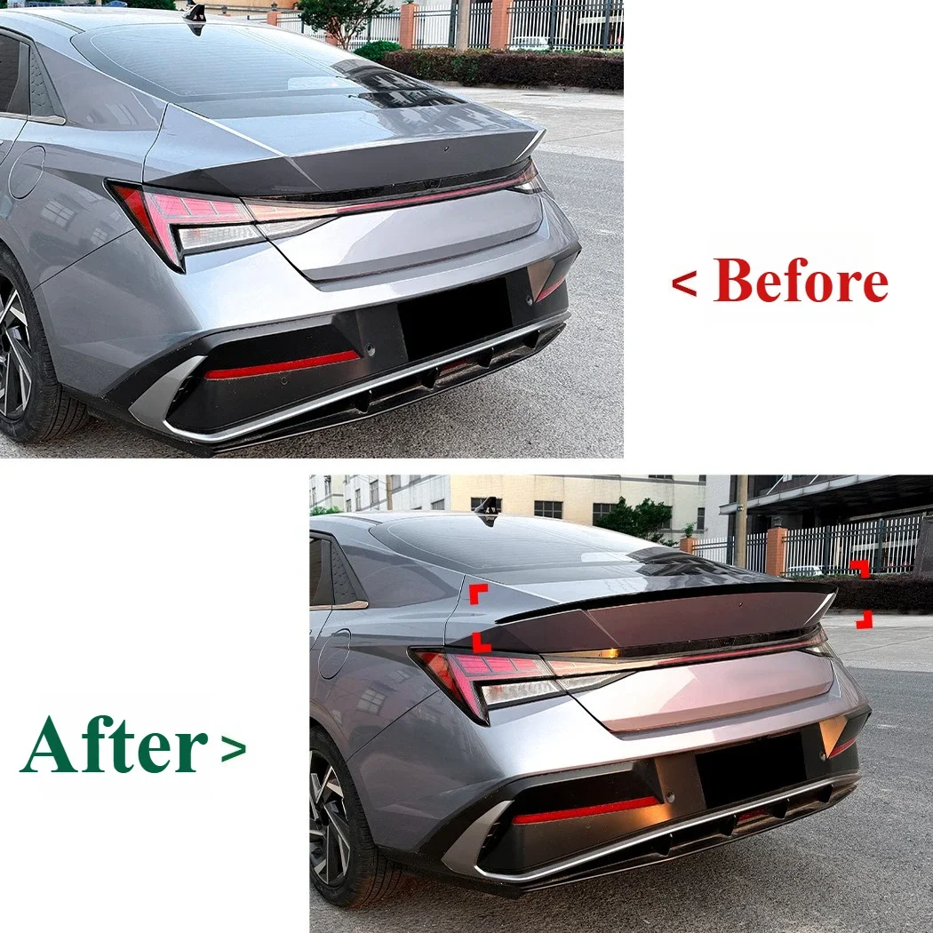For Hyundai Elantra MK7 2021+ For N Line Style Car Trunk Lid Rear Tail Wing Spoiler Tail Fin Fixed Decoration Tuning Accessories