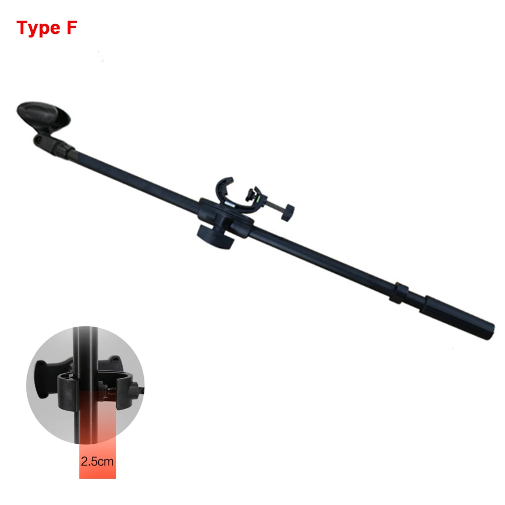 Microphone Crossbar Stand Cradle Head Mount Phone Clip Tripod Pole Accessories 3/8 Screw Holder Top Microphone Bracket Kits