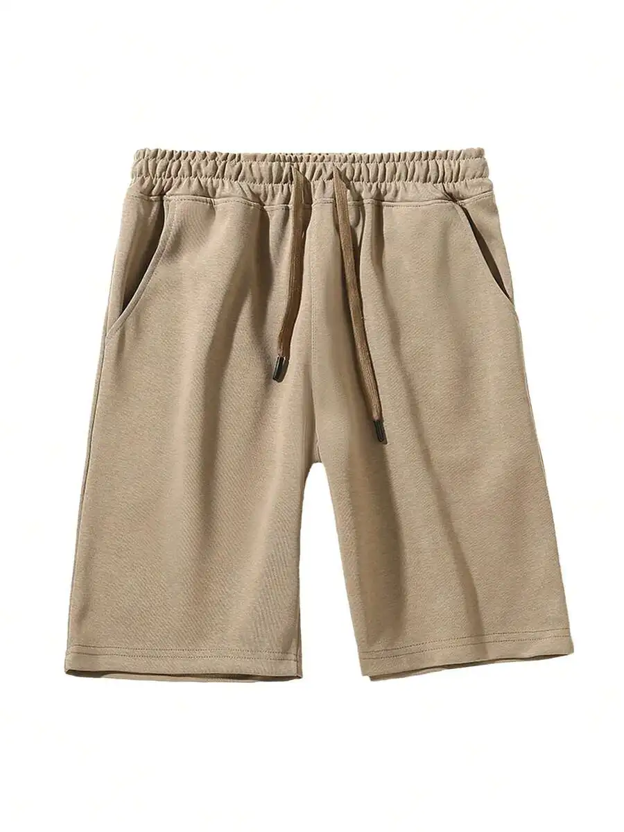 

Mens Solid Color Casual Drawstring Waist Shorts With Pockets Comfortable Summer Bottoms