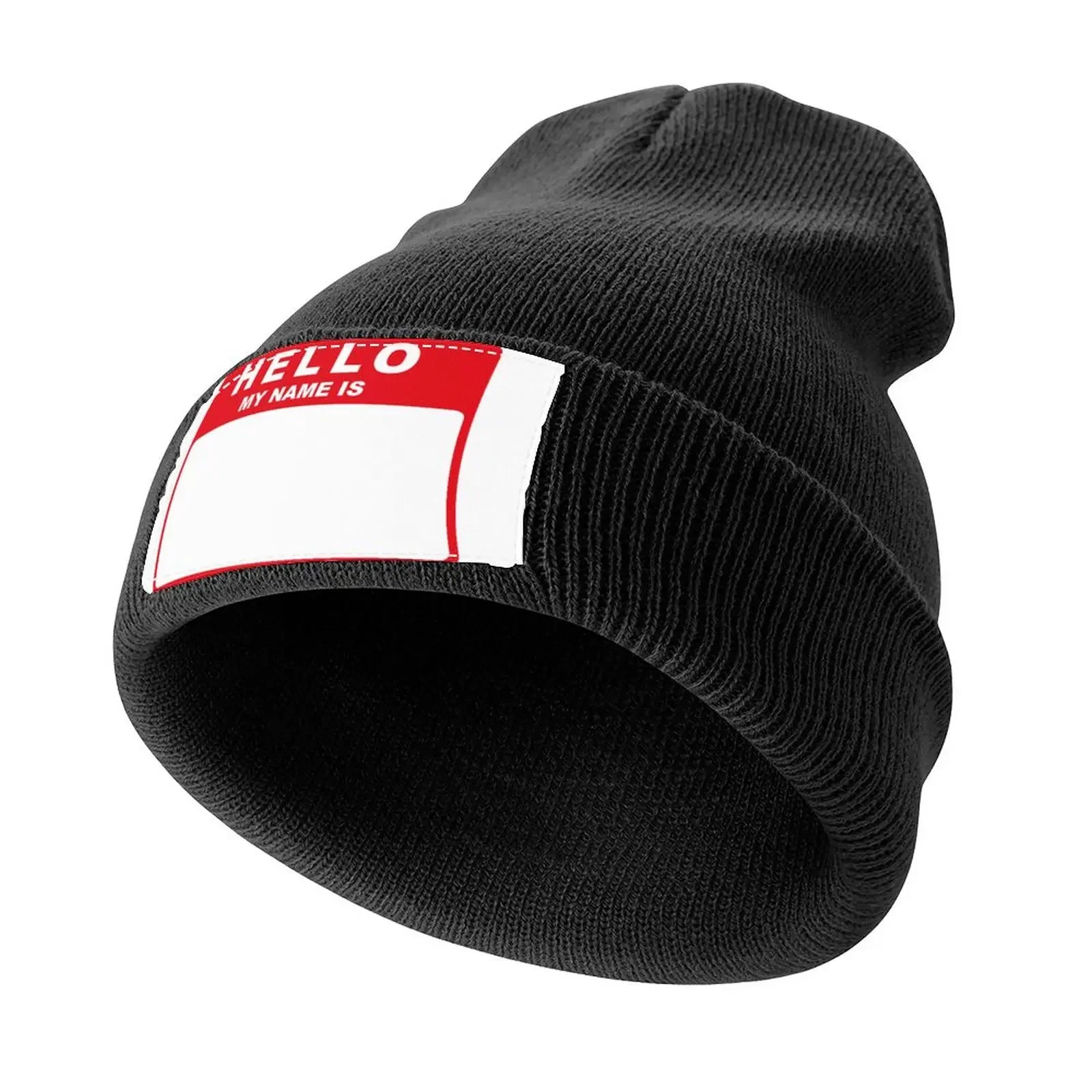 Hello My Name Is (red) Knitted Cap Military Tactical Cap Golf Cap foam party Hat funny hat Trucker Hats For Men Women's