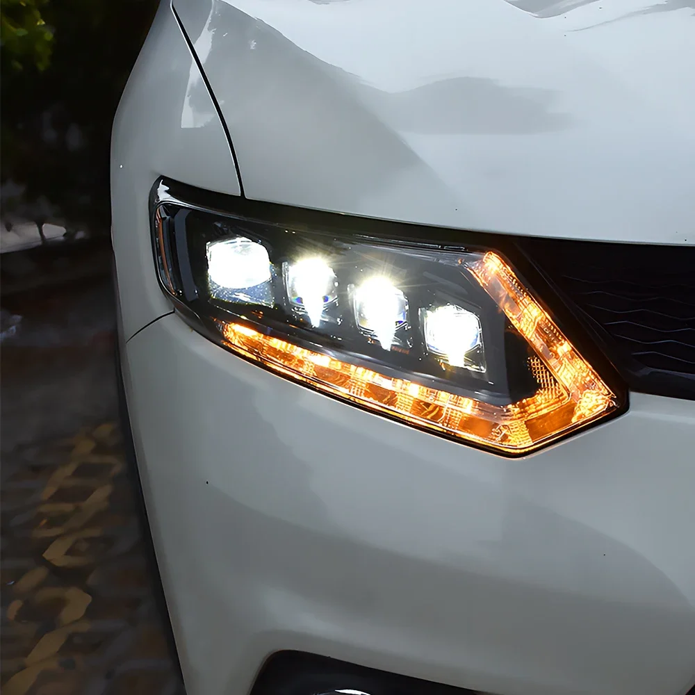 

Car Front Lamps for Nissan X-Trail 2014-2016 Auto Headlights Assembly Upgrade High Configure Led Projector 4 Lens Accessories