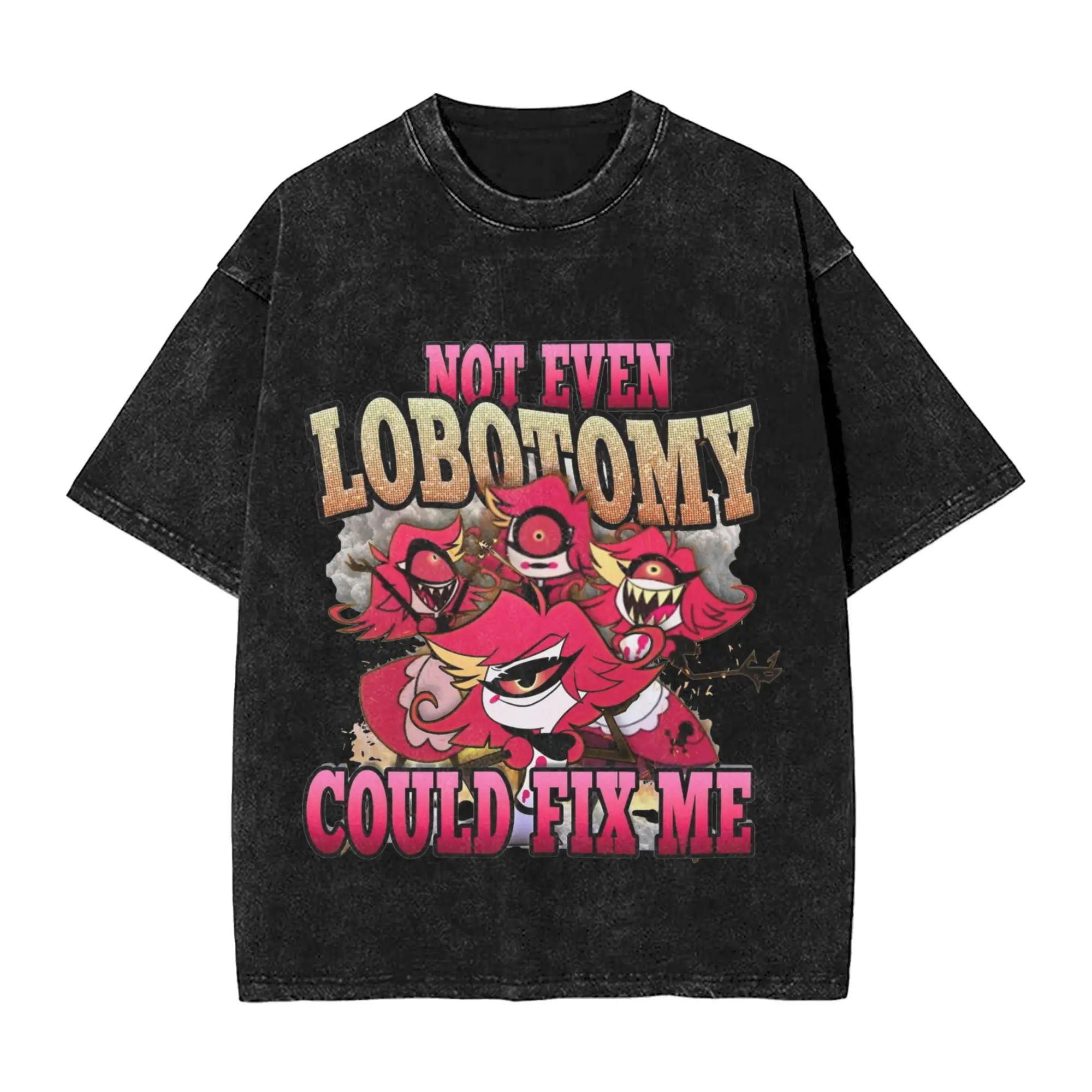 

Printed hazbins hotels alastor vox 2 Washed T Shirt Accessories Oversize T-Shirts Men Women Tees