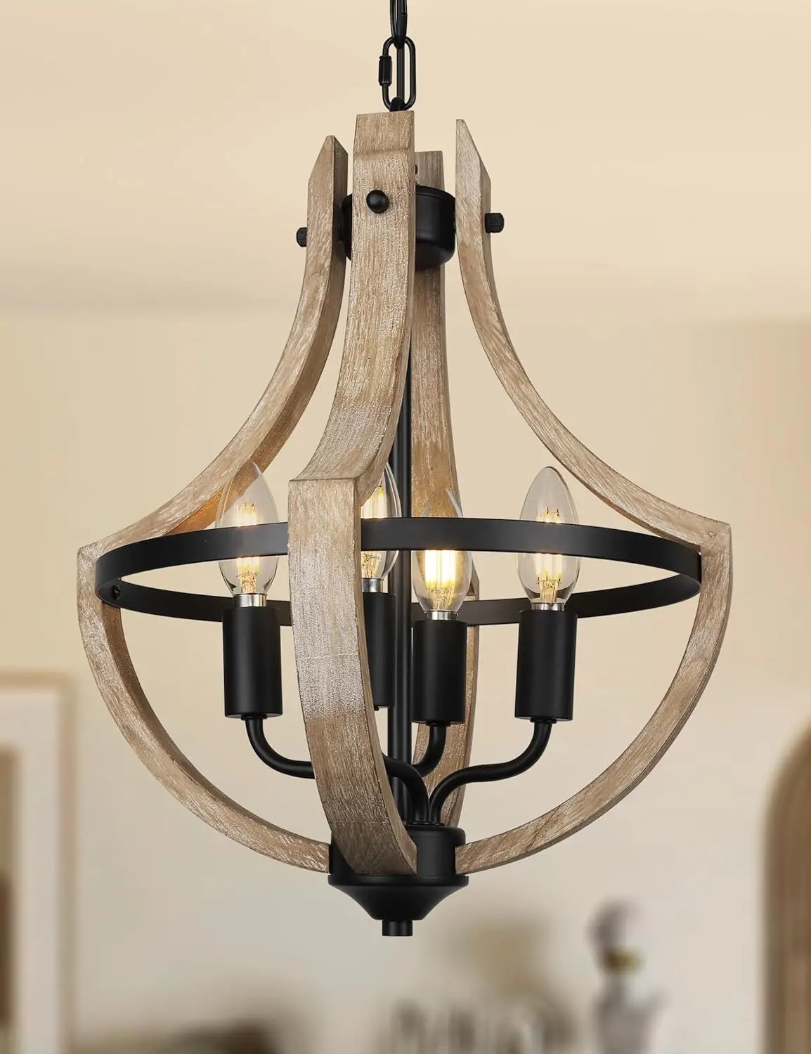 

American country, wood chandelier, home living room retro lamps