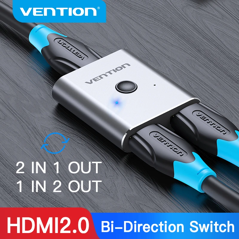 Vention HDMI Switcher 4K 60Hz Bi-Direction 2.0 HDMI Switch 1x2/2x1 Adapter for PS4/5 Xiaomi TV Box 8K HDMI 2.1 Splitter