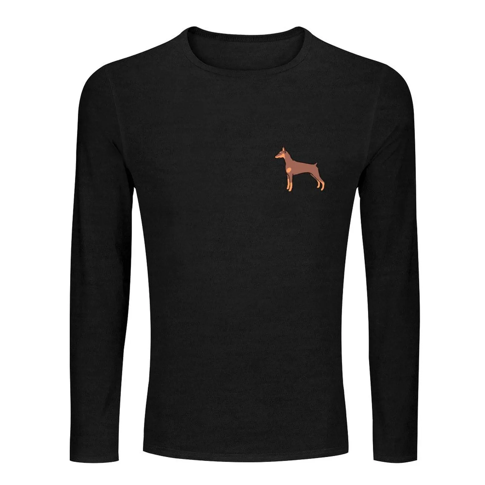 Doberman illustration red and tan Long T-Shirt hippie clothes t-shirts man shirts graphic tees men t shirt