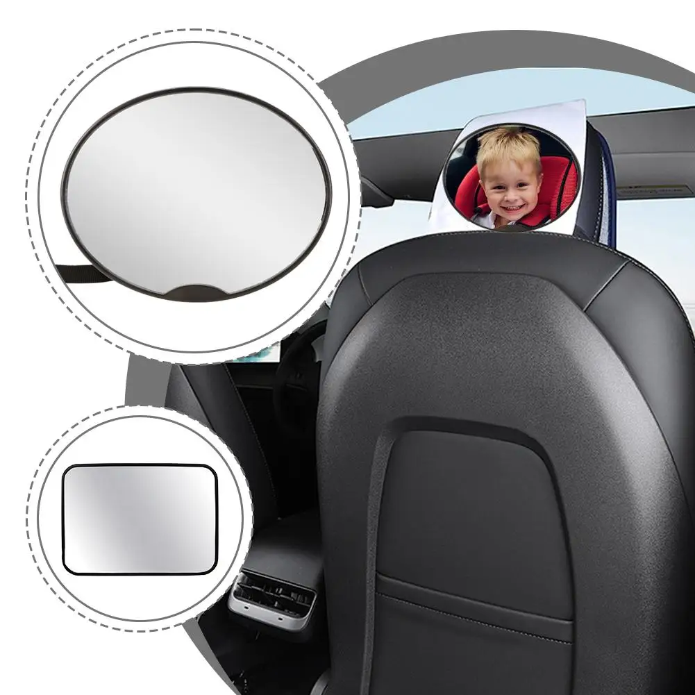 Cermin Bayi Mobil Kursi Belakang Cermin Pandang Anak Permukaan Anti Silau Cermin Pandang Belakang Bayi Untuk Keselamatan Mengemudi Orang Tua
