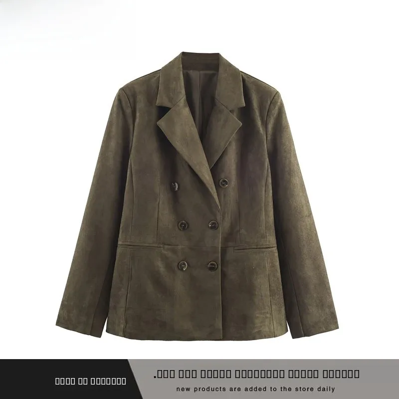 

Модный кожаный двубортный костюм Jaet, женский осенне-зимний костюм, Новое поступление, универсальный Sli 304, полиэфирное волокно