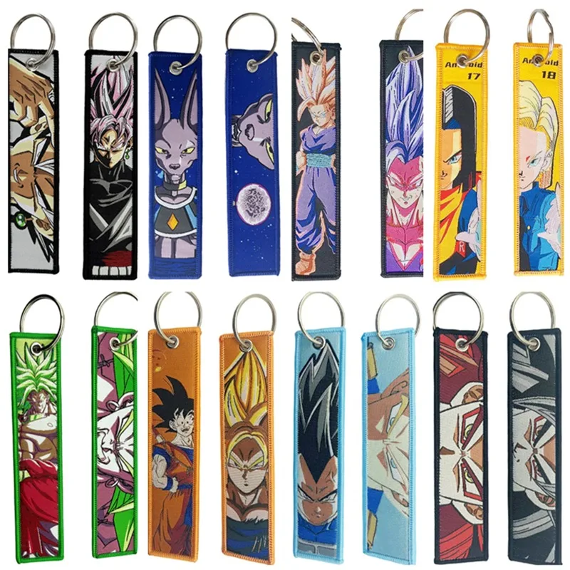 Japanese anime cool embroidery Goku Kame hermit cartoon anime keychain motorcycle car backpack fashion keychain bag accessories