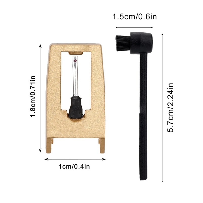 Platenspeler Naaldset Draaitafelnaalden Met 1 Stks Stylus Reinigingsborstel, Vervanging Voor Lp Vinyl Fonograaf