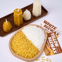 1000g Yellow / White Beeswax Pure Natural Granular Scented Wax Material DIY Candle Smokeless Wicks Material Making Craft Supplie