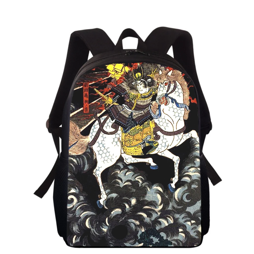 Japan Ukiyoe Art paintings 16" 3D Print Kids Backpack Primary School Bags for Boys Girls Back Pack Students School Book Bags