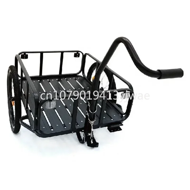 Bicycle Cargo Trailer, Foldable, Steel Aluminum Carriage, Shopping Cart, Large Capacity Luggage Storage Car