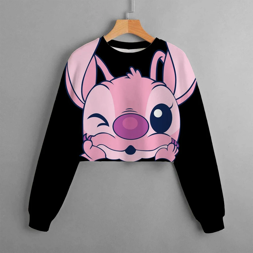 Casual New Spring and Autumn Disney Children\'s Clothing Print Girls Short Hoodie Sweater Stitch Comfortable and Cute Top