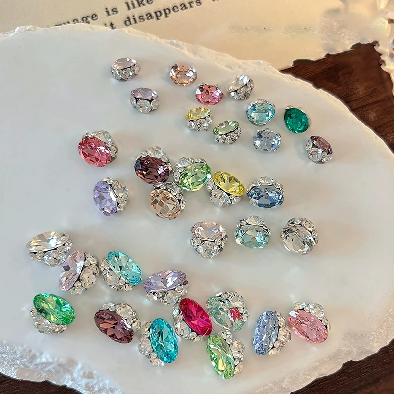 5 قطعة 6*8 مللي متر وسادة قطع الزجاج فضفاض الراين Pointback مسمار الفن لاصق اكسسوارات بلورات DIY بها بنفسك صنع المجوهرات الأحجار