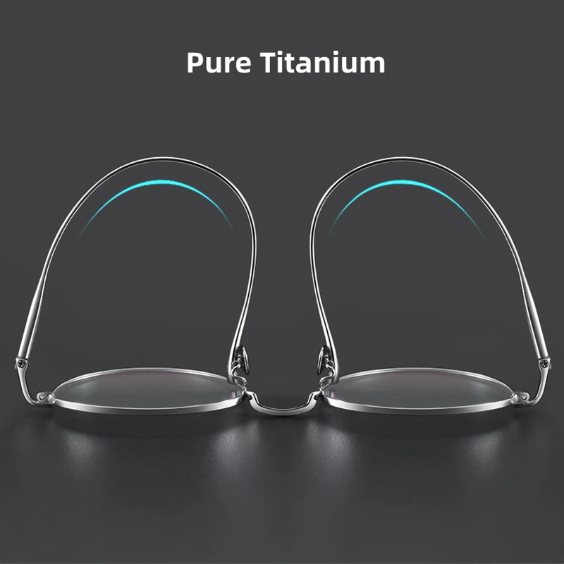 Retro Pure Titanium Prescription Glasses Men Square Anti Blue Light Photochromic Progressive Eyewear Optical Myopia Eyeglasses - Image 4