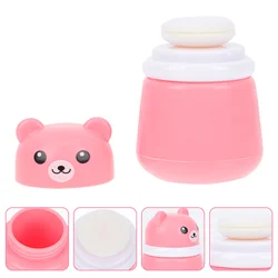 Cartoon Bear Powder Puff Box Durable and Reusable Baby Powder Case Infant Powder Container for Easy and Safe Use