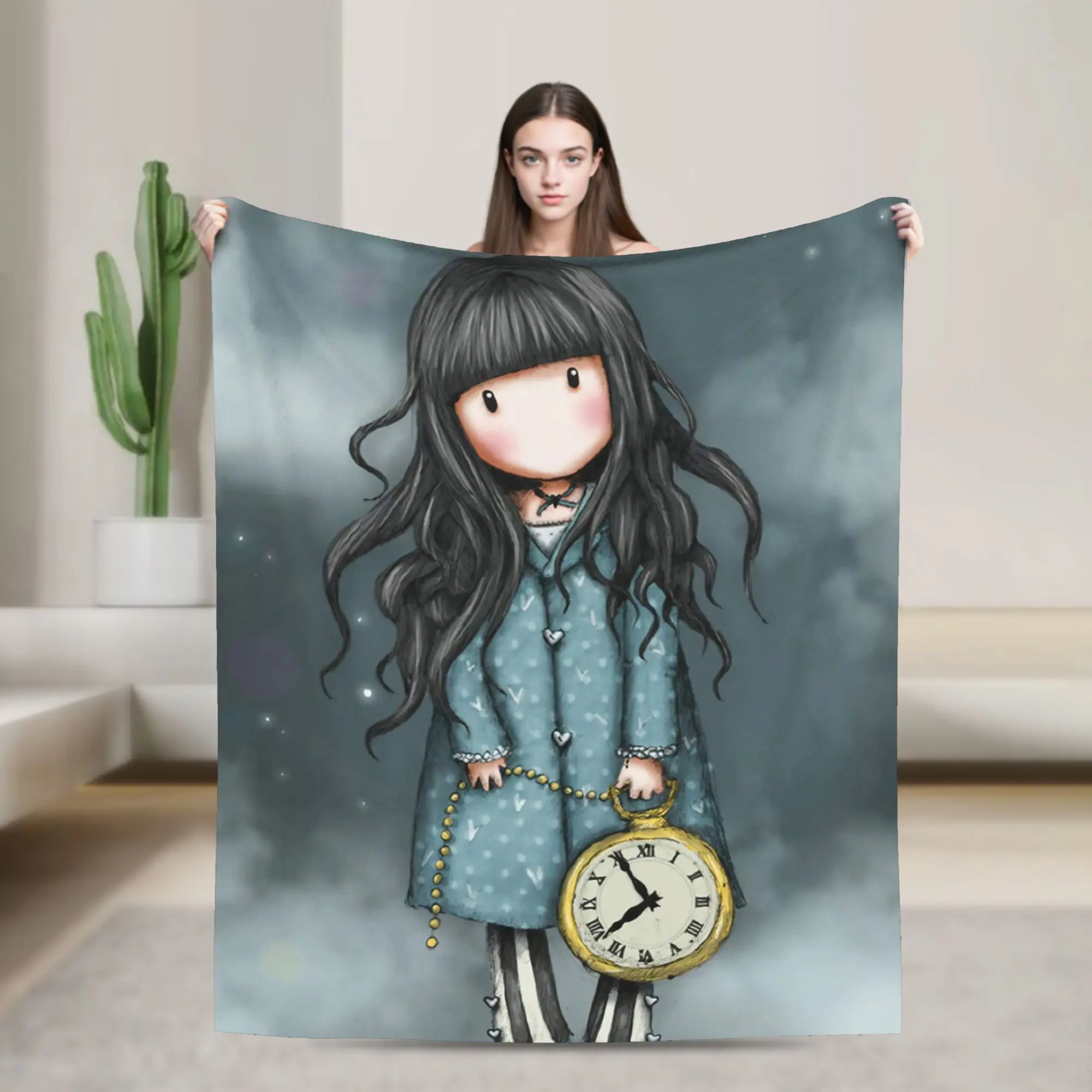 S-Santoro G-Gorjuss Knitted Blanket Fleece  Super Warm Throw Blanket for Airplane Travel Bedspread