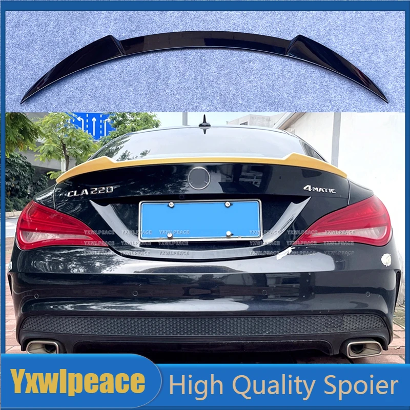 

For Mercedes Benz CLA45 W117 C117 CLA 200 250 260 Sedan 2013-2018 CS Style ABS Plastic Rear Trunk Lip Wing Spoiler