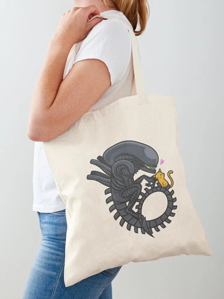 Xenomorph cuddles Tote Bag Reusable bags Portable shopping bag shopping bag shopper women canvas