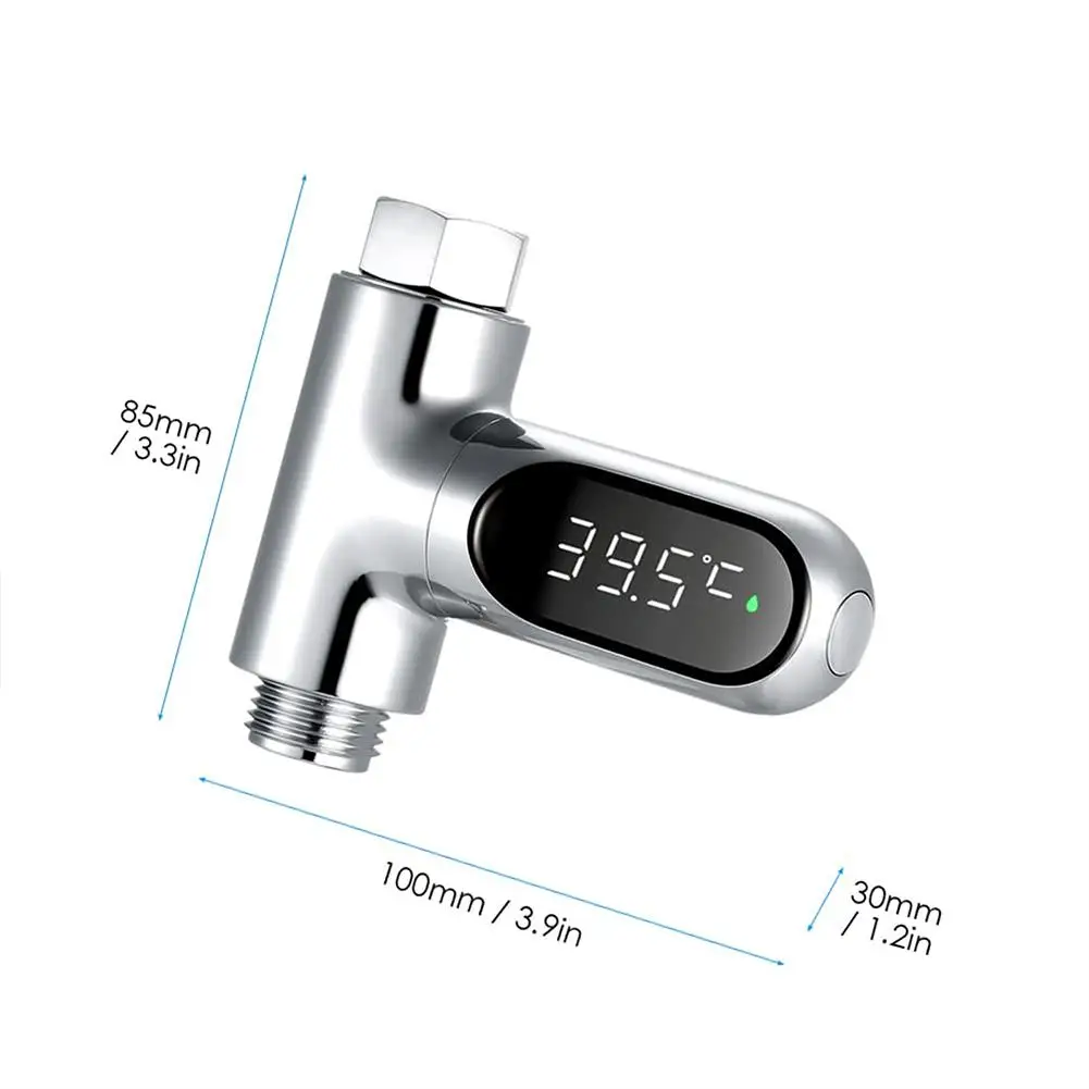 LED Display Water Shower Thermometer 0~100℃ Self-powered Water Thermometer Monitoring Baby Care Energy Smart Meter 360° Rotation