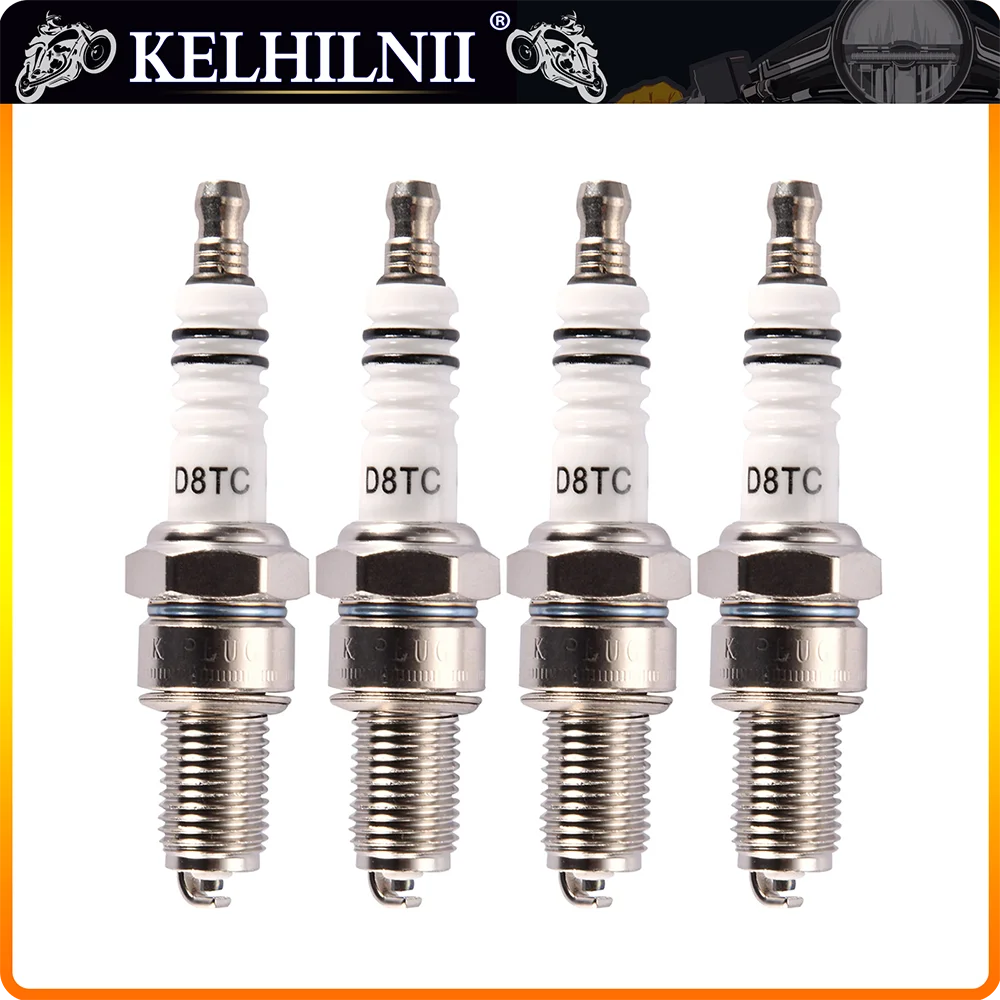 Universal D8TC Spark Plug for ATV, Dirt Bike, Go Kart, Moped Scooter, 125cc, 150cc, 200cc, 250cc, 1Pc