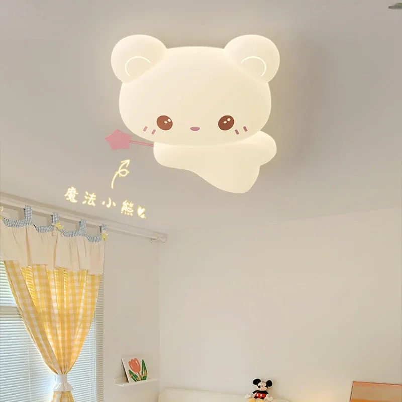 children's room ceiling light cream wind cartoon creative cute cat girl girl full spectrum eye protection Zhongshan lamps