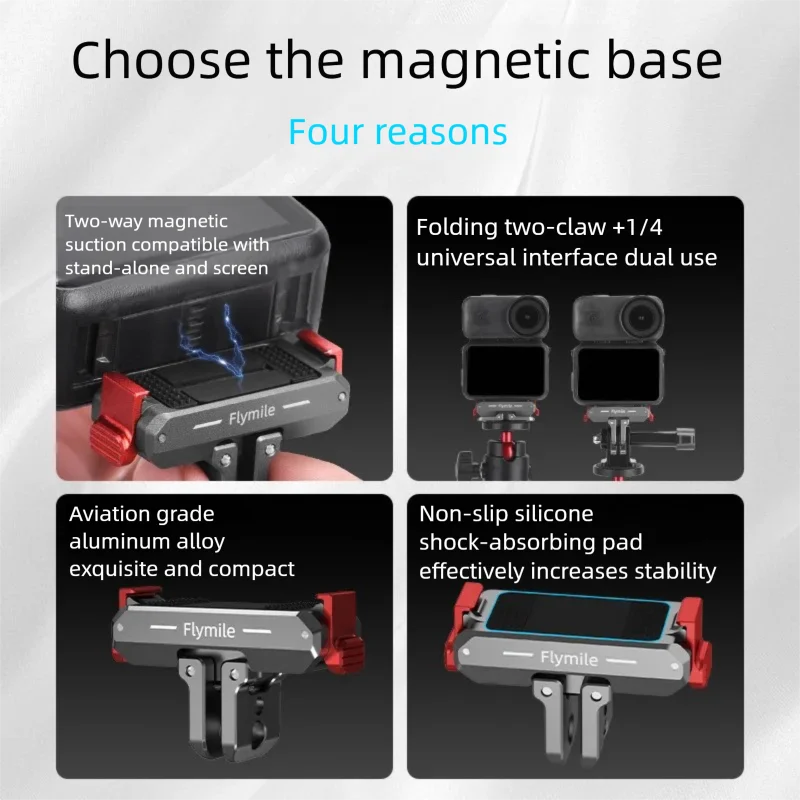 Metal Magnetic Quick Release Adapter Mount Action Camera Foldable Cam Stand 1/4" Adapter for DJI Osmo Nano