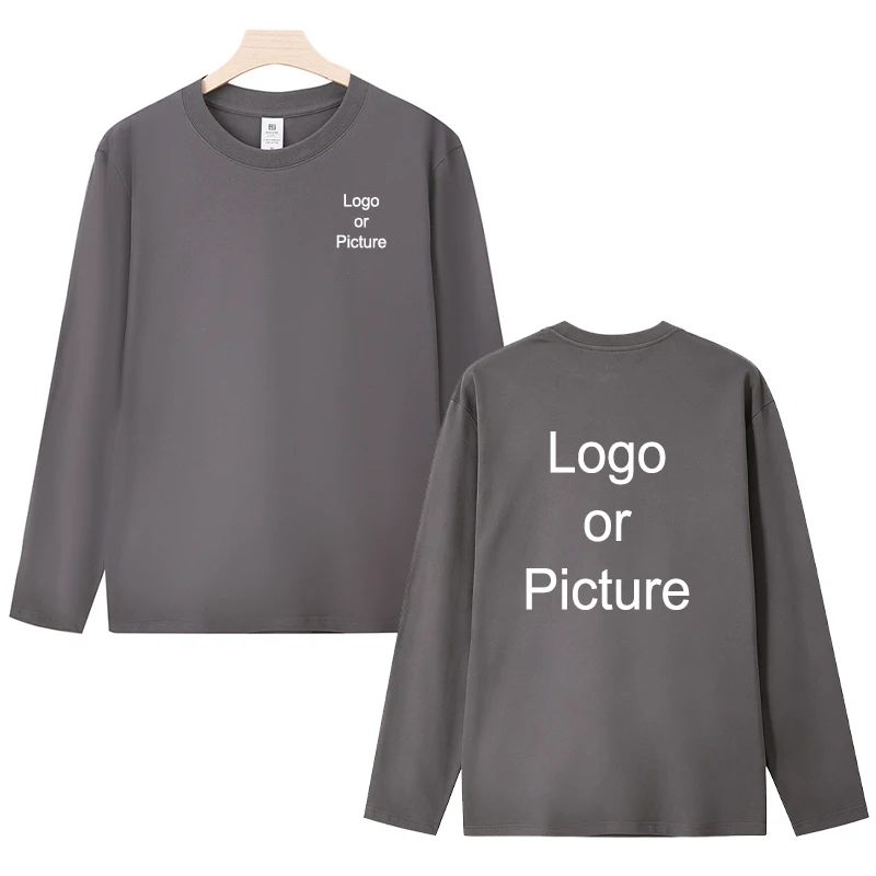 Customized Cotton Long Sleeve T-shirts Men Fashion Personality Printed Round Neck T Shirts Women Casual Daily Tee Tops Camiseta view 6