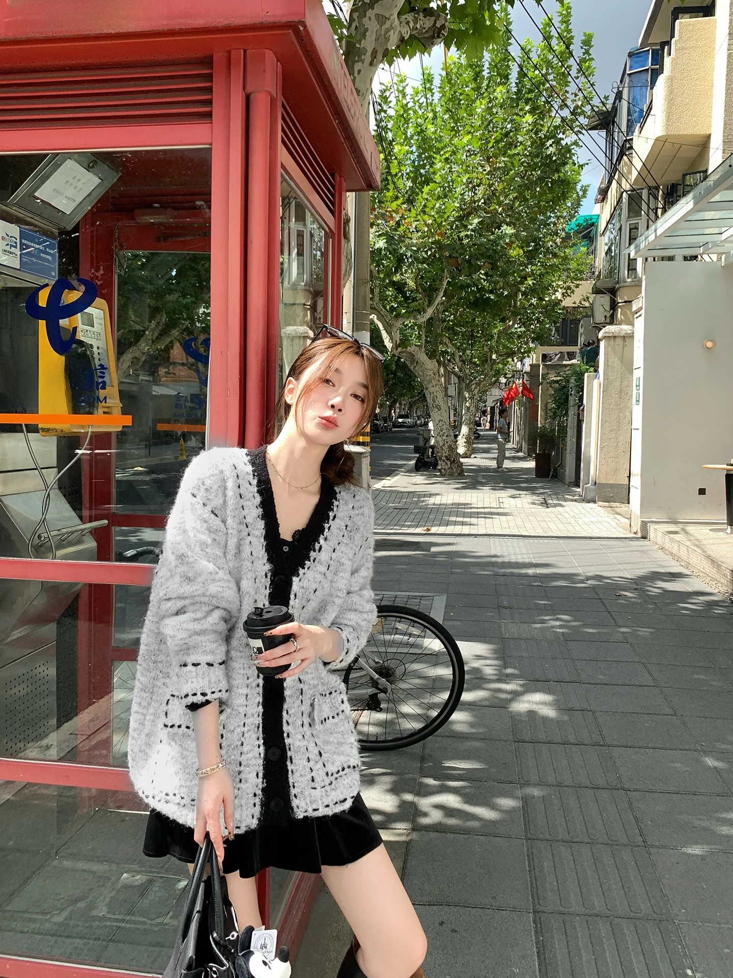 

Chen Dayu Design Loose Lazy Sle ey Knitted Sweater Coat Women's Autumn Winter Thiened Beautiful Open Cardigan