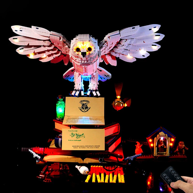 

DIY LED Light Kit Snow Owl Courier Light Kit Remote-Controlled LED for 75979 Magic Academy Display (Lights Only)