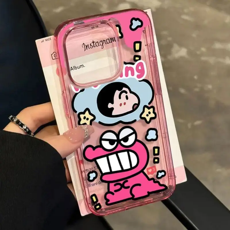 Crayon Shin-Chan Iphone16 15 Promax Mobile Phone Protective Case Iphone14 13 12 Cartoon Cute Mobile Phone Soft Case Gift Toys