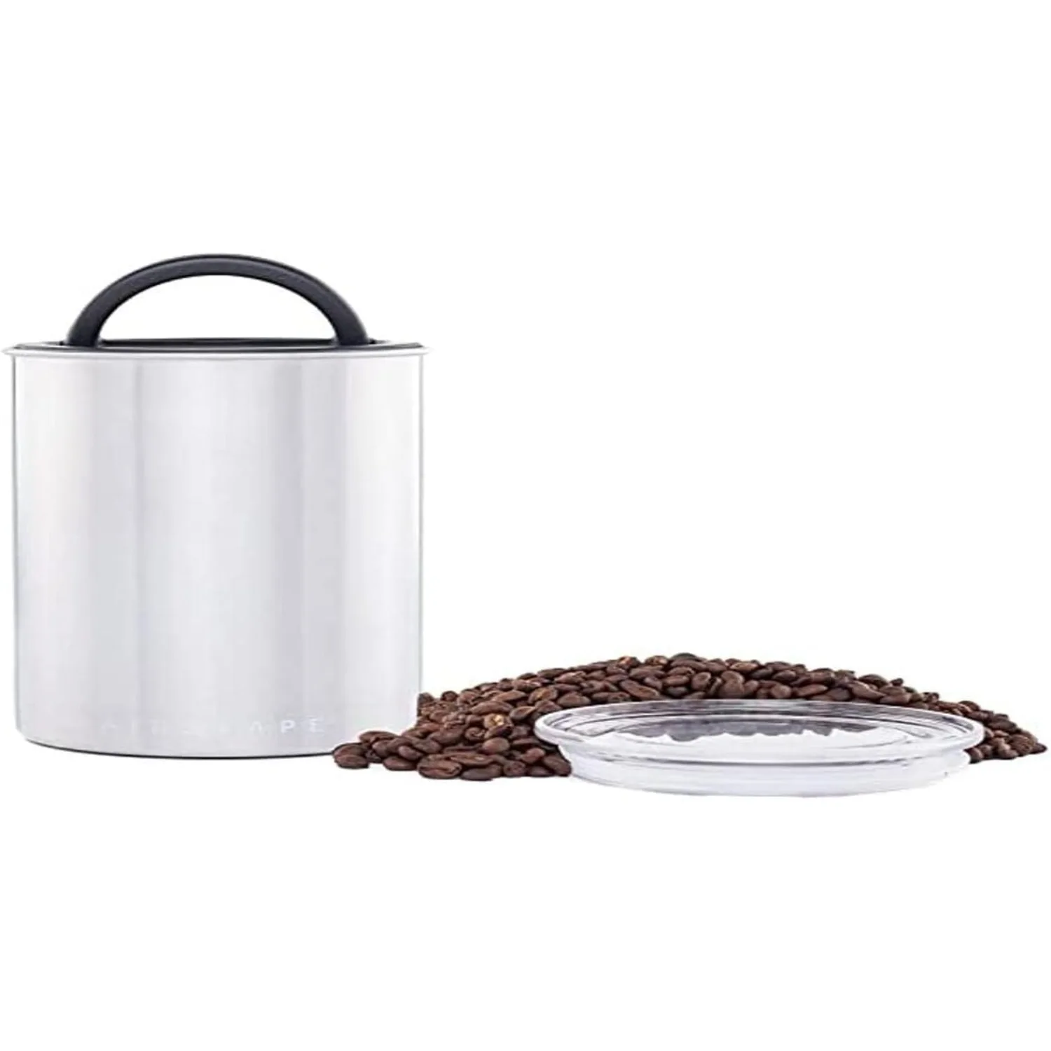 

Airscape® Stainless Steel Coffee Canister | Food Storage Container | Patented Inner Plunger Lid REMOVES Excess Oxygen