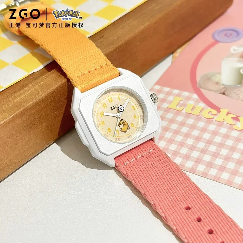 Zgo Pokemon Smart Watch Pikachu Psyduck Watch Anime Cartoon Waterproof Electronic Watch Student Boy Girl Birthday Gift Kids Toy