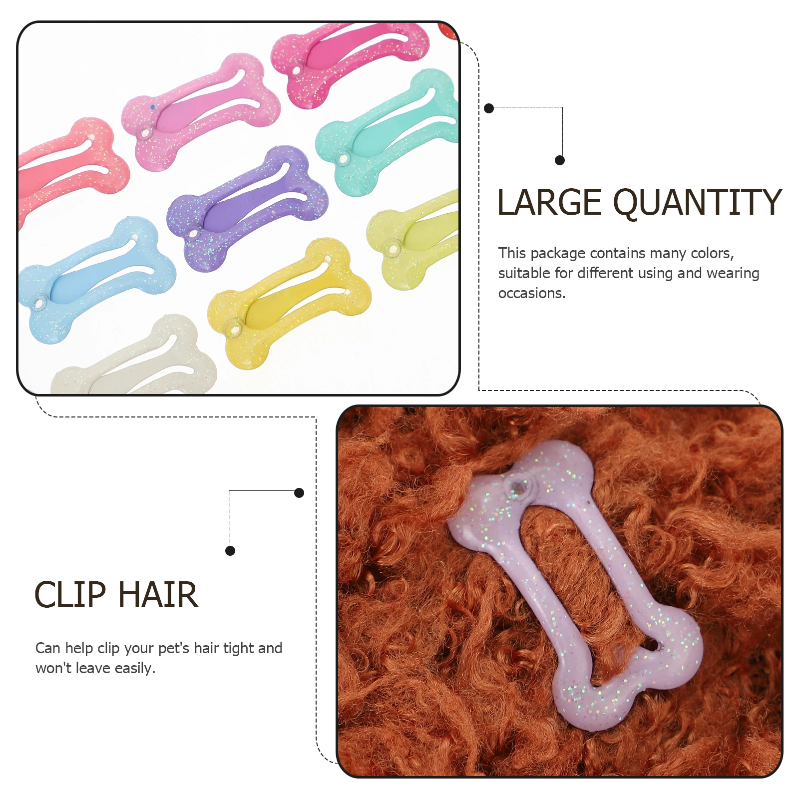 

15 Pcs Puppy Dog Hairpin Pet Decorations Dogs Accessories Alloy Bone Clips for Child Bones