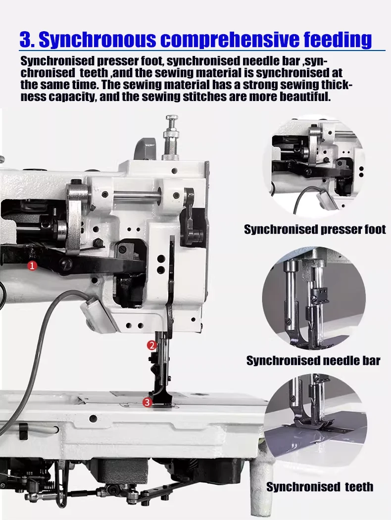 MACEE MC 4420E Double Needle Flat-Bed Lock Stitch Iron Motor Industrial Automaticline Cutting And Sewing Machine