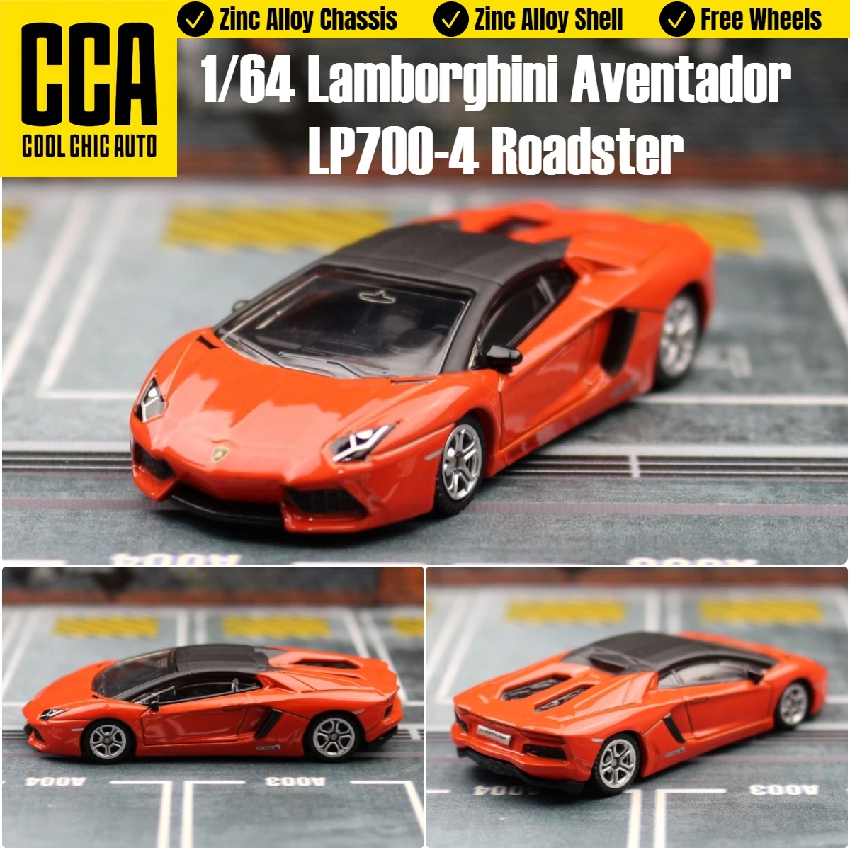 

1/64 Lamborghini LP700-4 Miniature Model CCA 3" Alloy Toy Car Vehicle Free Wheels Diecast Metal Collection Gift Children Boys